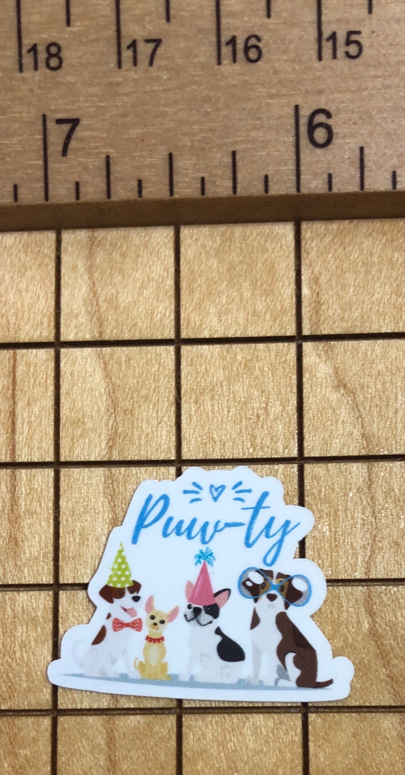 5 MINI Dog Stickers, Birthday Party, Party Sticker, Dog Decal, Party ...
