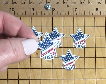 5 MINI flag stickers, star sticker, usa sticker, patriotic sticker, America sticker, water bottle sticker, planner sticker, laptop decal