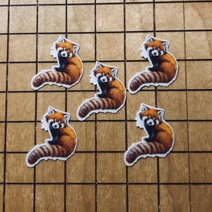 5 MINI Aufkleber roter Panda, roter Panda Aufkleber, Geschenk für Freunde, winziger Aufkleber, Laptop Aufkleber, Wasserflasche Aufkleber, MacBook Aufkleber, Kindle