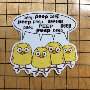 chicken sticker, chick sticker, peep sticker, chicken decal, phone case decal, water bottle sticker, waterproof vinyl decal, laptop decal