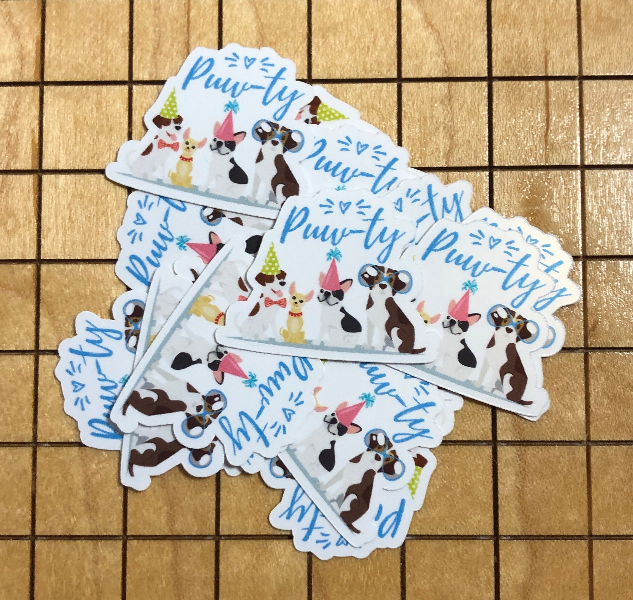 5 MINI Dog Stickers, Birthday Party, Party Sticker, Dog Decal, Party ...