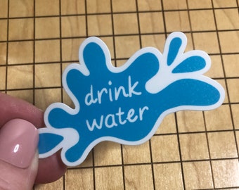 Drink Water sticker, drink water decal, hydrate decal, hydrate sticker, laptop decal, water bottle sticker, tumbler decal, waterproof decal