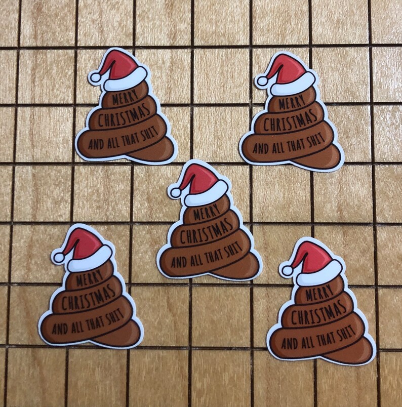 Poop Deck Sticker 5 MINI Poop Stickers, Poop Emoji, Merry Christmas, Christmas Sticker ...