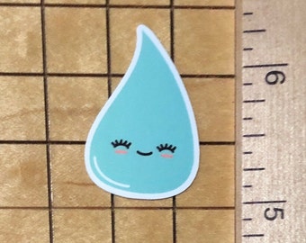 5 water droplet stickers, water droplet decal, water sticker, water decal, hydrate sticker, water bottle sticker, phone case sticker, cute