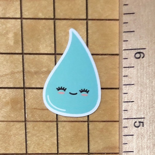 5 water droplet stickers, water droplet decal, water sticker, water decal, hydrate sticker, water bottle sticker, phone case sticker, cute