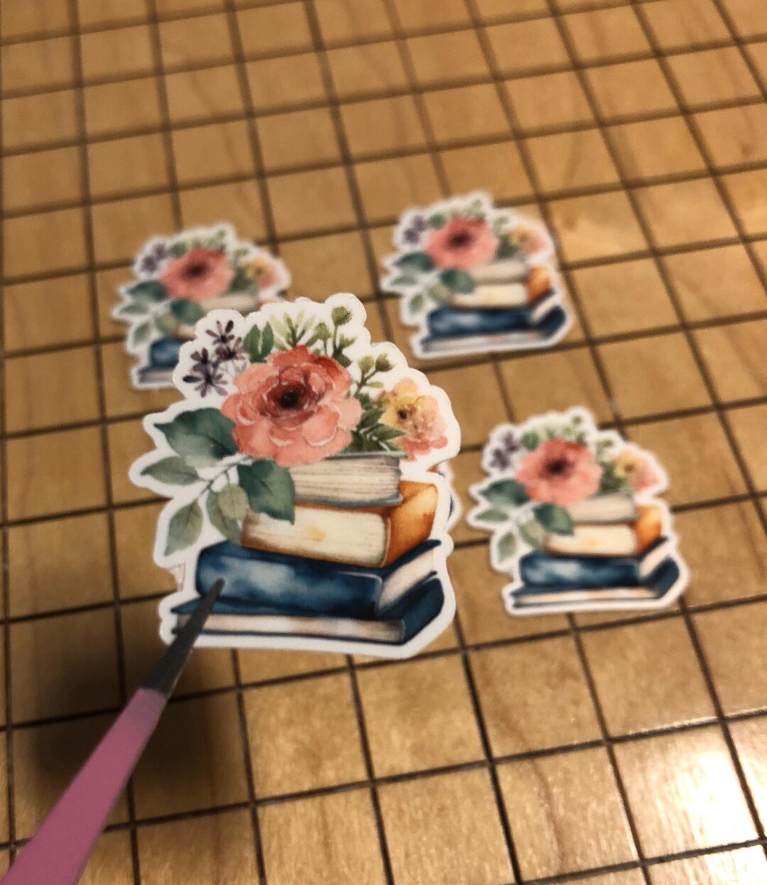 5 MINI Book Stickers, Book Decal, Mini Sticker, Planner Sticker, Water ...