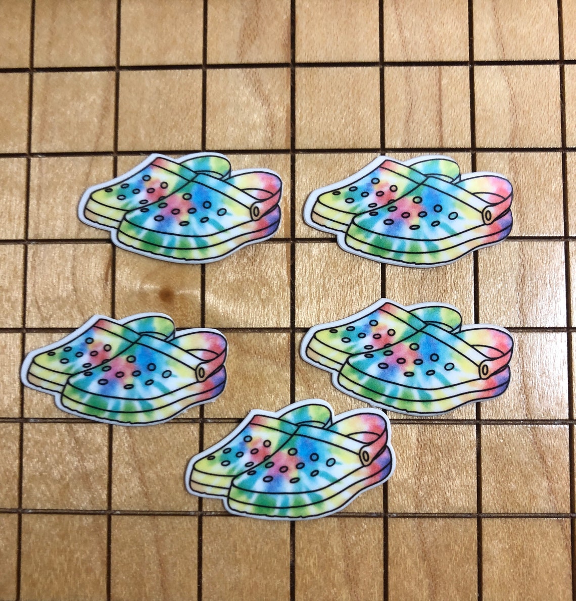 5 MINI Crocs Stickers, Tie Dye Crocs Decal, Crocs Sticker, Tie Dye ...