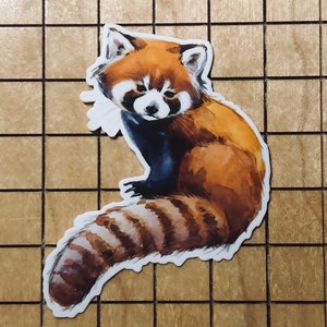Sticker panda roux, autocollant mignon, autocollant vinyle imperméable, ordinateur portable, étui pour téléphone, Kindle, bouteille d'eau, mac book, stanley, sticker, cadeau d'un ami