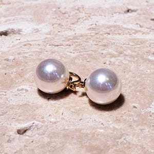 Sophia Earrings: 18K Gold Vermeil Minimalist Shell Pearl Drop Earrings