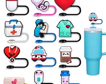 Medical Straw Covers Tumbler Straw Topper Nurse Bottle Straw Cover Silicone Straw Buddy Doctor Supply Tumbler Lover Gift Tumbler Accessory