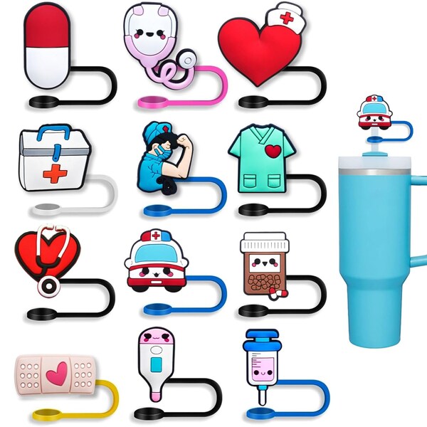 Medical Straw Covers Tumbler Straw Topper Nurse Bottle Straw Cover Silicone Straw Buddy Doctor Supply Tumbler Lover Gift Tumbler Accessory