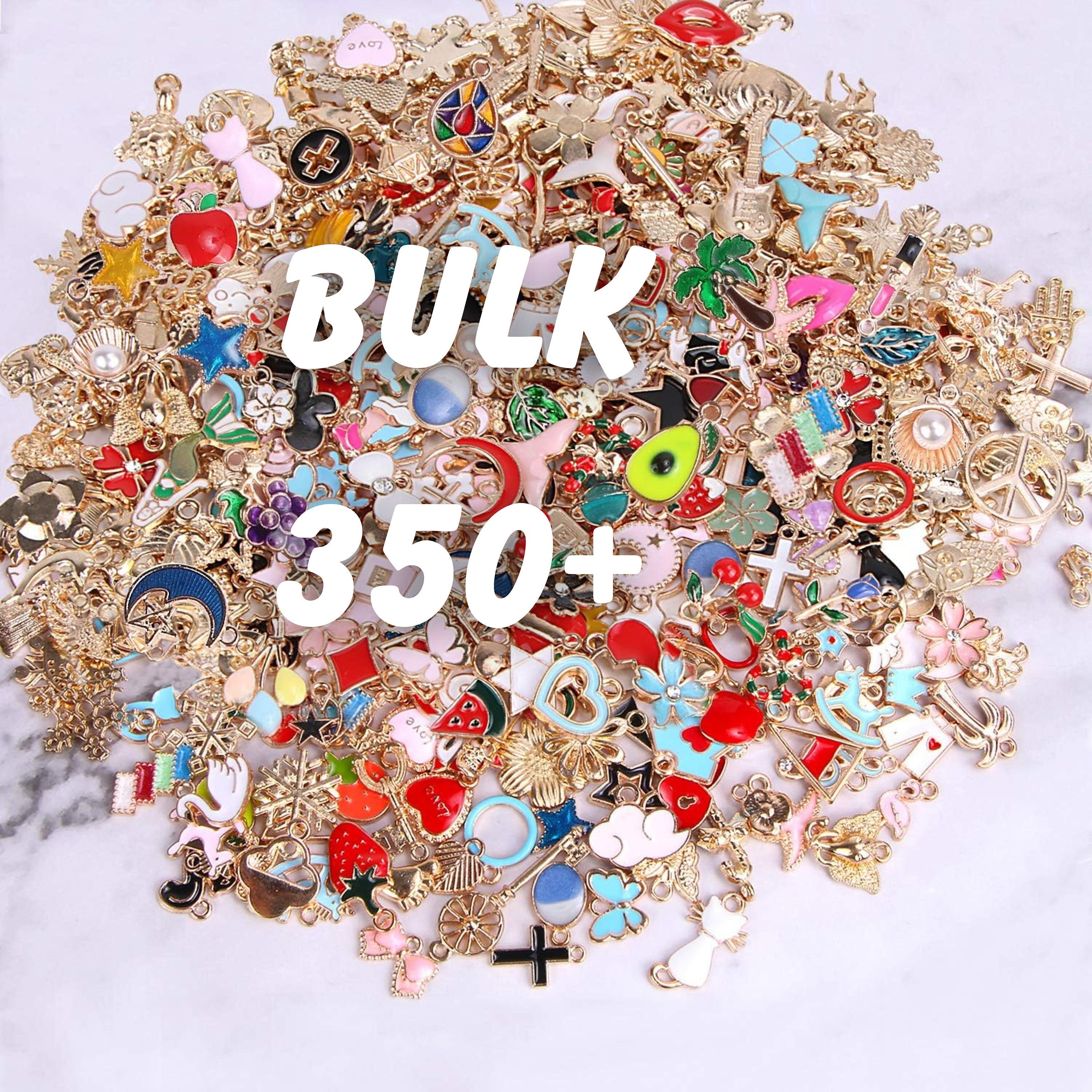 Bulk Acrylic Charms - 100 PC Mixed Plastic Charms and Pendants - Colorful Kawaii Jewelry Supply - Rave Kandi Charms