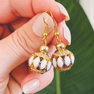 Art Deco Harlequin Ball Earrings (Hypoallergenic) / Handmade Jewelry / Anti Fade / Anti Tarnish / Long Wear
