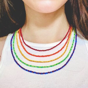 Rainbow 5-Strand Collar Necklace / Anti Fade Chain / Anti Tarnish Chain
