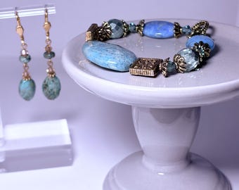 Bracciale elasticizzato in vere perle di pietre preziose (6 mm