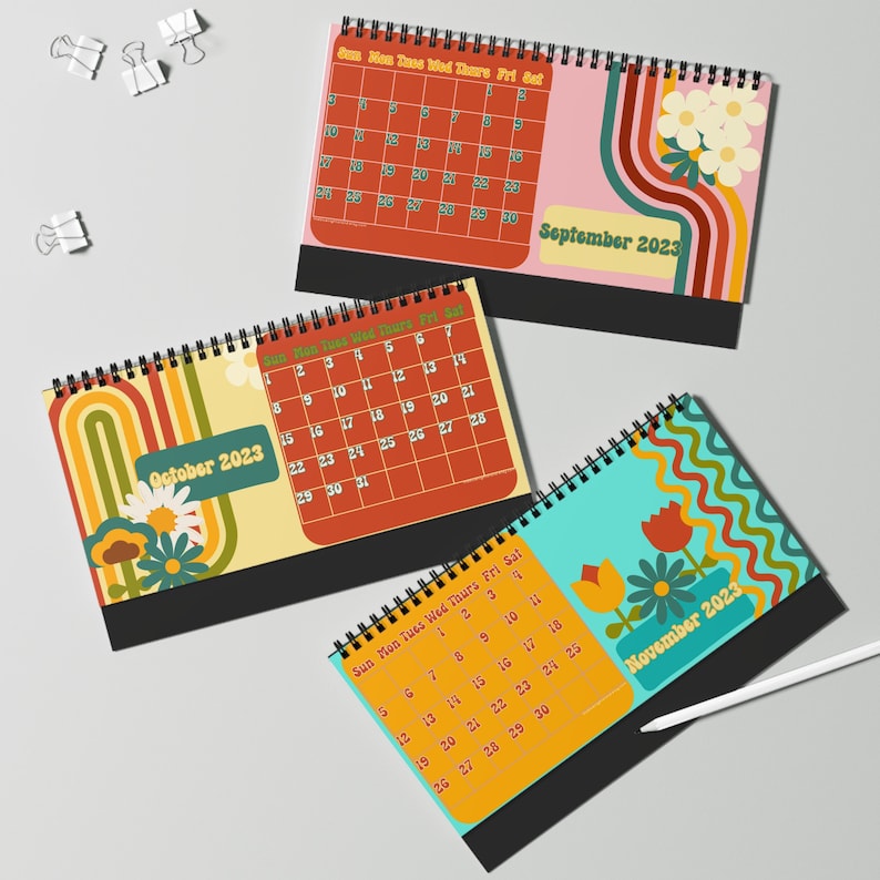 Retro-themed Desk Calendar Vintage Desk Calendar for Small - Etsy