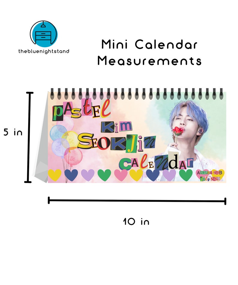 Jin Annual August 2023july 2024 Desk Calendar With Photo and Etsy
