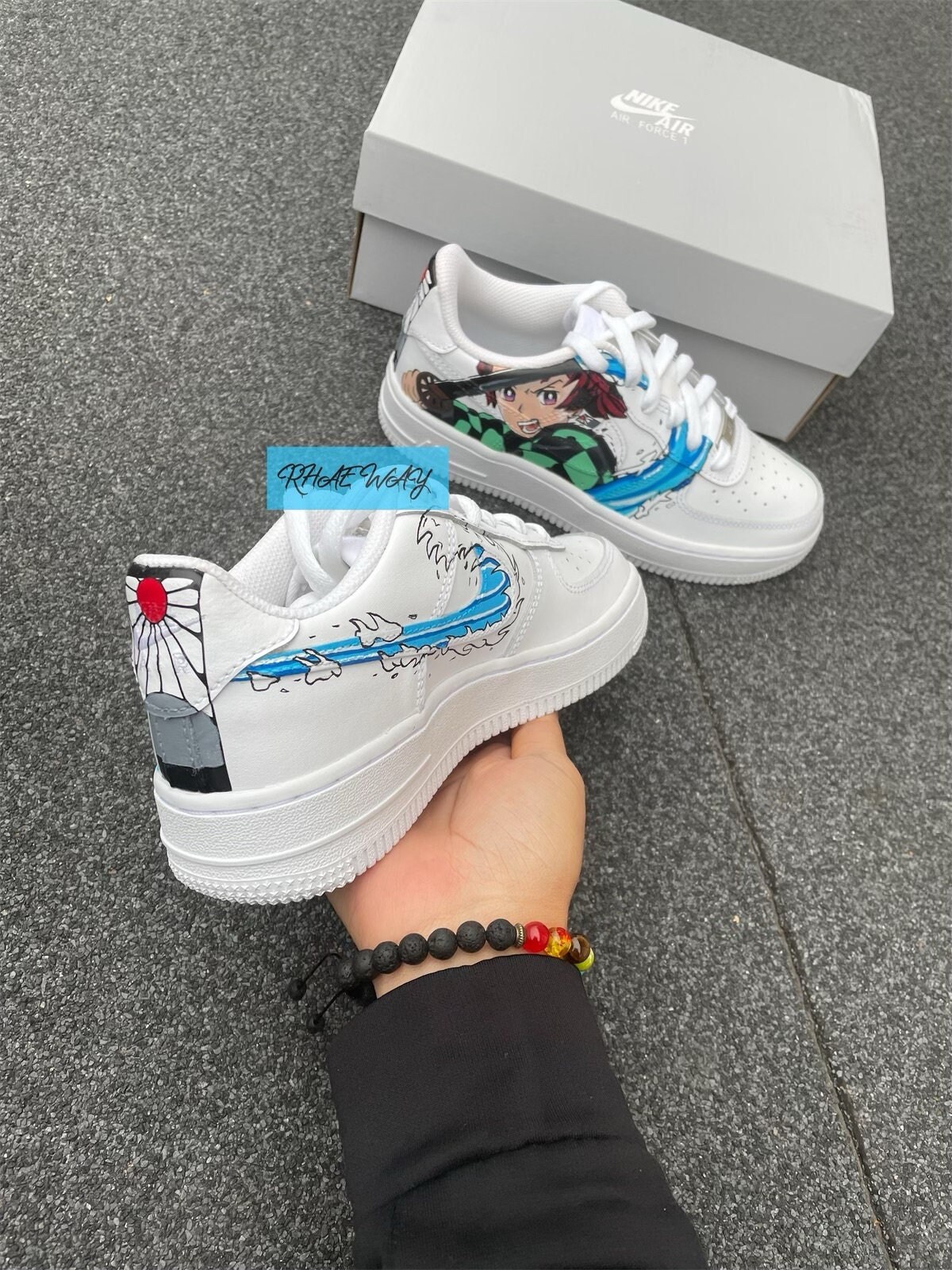 Hiei x Killua Anime Custom Nike Air Force 1 Message  Depop