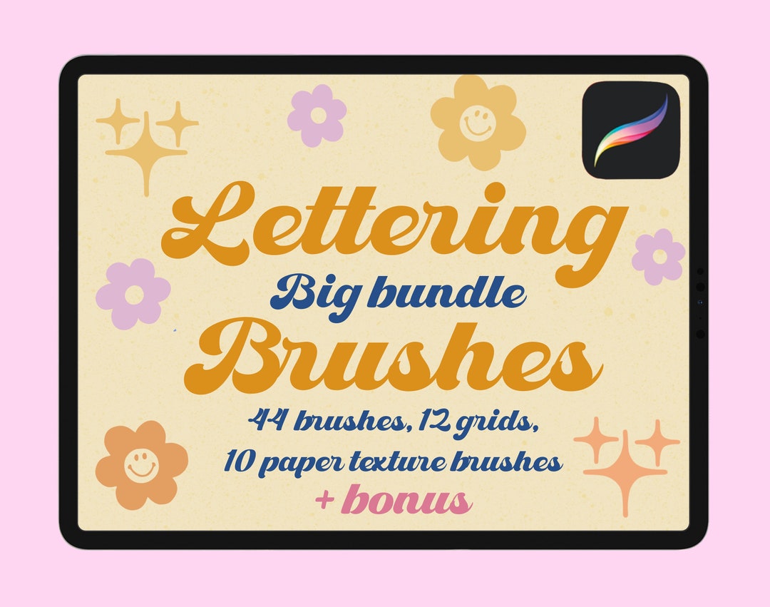 Procreate Lettering Brushes Set, Procreate Grid Brushes, Procreate ...