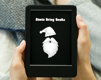 Santa Bring Books Kindle Lock Screen Graphic, Descarga digital, archivo .epub, Booktok, Bookish