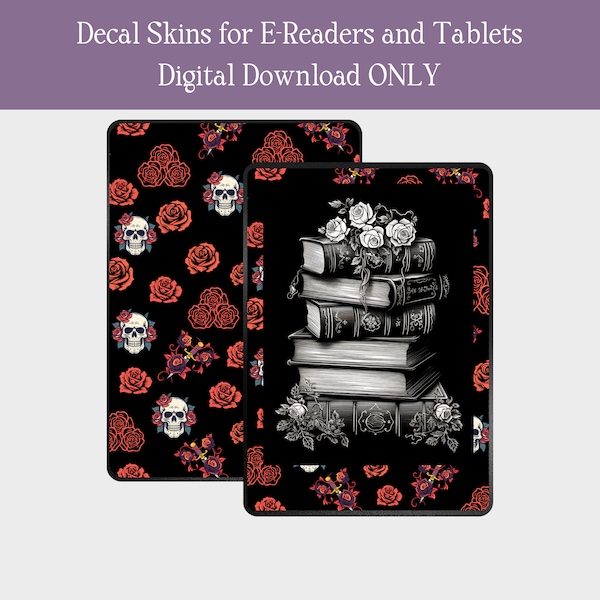 Skull and Dagger Skin for E-readers Tablets and Kindles, Digital Download Only Print at DecalGirl.com