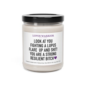 Strong and Resilient Lupus warrior gift candle - Scented Soy Candle, 9oz