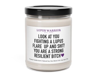 Strong and Resilient Lupus warrior gift candle - Scented Soy Candle, 9oz
