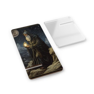 Hermit Tarot Card Mobile Display Stand: An Emblem of Solitude and Introspection for the Contemplative User image 3