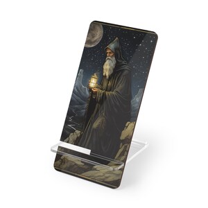 Hermit Tarot Card Mobile Display Stand: An Emblem of Solitude and Introspection for the Contemplative User image 2