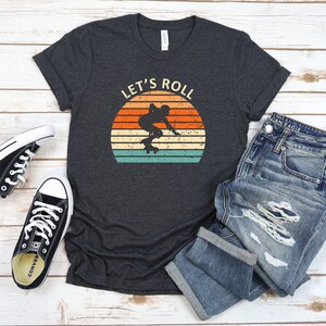 Let&#39;s Roll Roller Derby Tee | Skater Gift | Retro Skating Shirt | Roller Skating Tshirt | Skating Club TShirt | Roller Derby Gift, Skate Tee