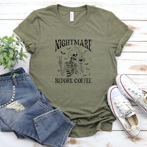 Nightmare Before Coffee Shirt | Halloween Coffee Shirt | Cute Coffee Halloween Tshirt | Funny Halloween T-Shirt | Coffee Tee For Halloween