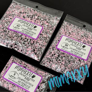 Pink Composition Book, Shaped Glitter, Chunky Glitter Mix, Cosmetic Glitter,Nail Art, Resin art,Snow Globe Tumbler,Craft, Halloween, MIX 042 image 2