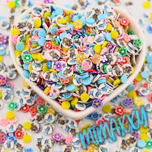 5mm Dog sisters, Sprinkle Slime, Polymer Clay Slice Slices Fake Bake Nail Art Faux Craft , CARTOON MIX 010