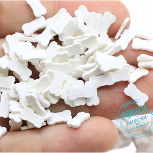 5-10mm BONES/ Kuwaii /Fimo/Slice Perfect for DIY/Fake Food/Slime/Snow Globe Tumblers/Deco Topping/Fake Dessert, Dog, HALLOWEEN 005