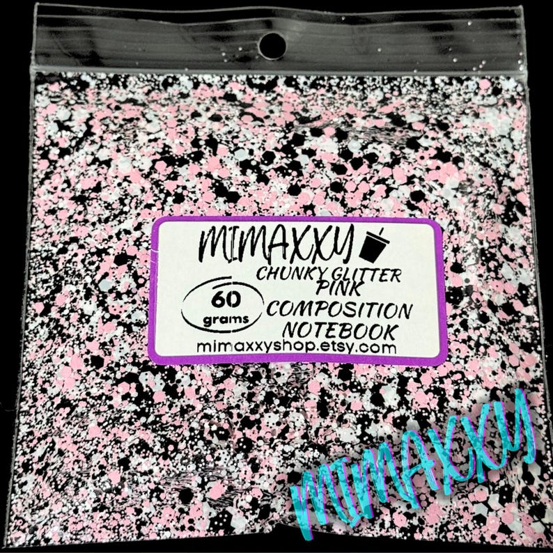 Pink Composition Book, Shaped Glitter, Chunky Glitter Mix, Cosmetic Glitter,Nail Art, Resin art,Snow Globe Tumbler,Craft, Halloween, MIX 042 image 3