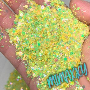 Lemonade, Chunky, Glitter Mix, Cosmetic Glitter,Nail Art, Resin art,Snow Globe Tumbler, crafts, body paint, bling, Summer