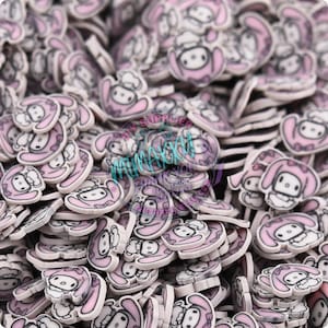 5mm Full pink KittyFriends Kitty, Slime, Polymer Clay Slice Slices Fake Bake Nail Art Faux Craft , snow globe tumblers supplies, MOVIE