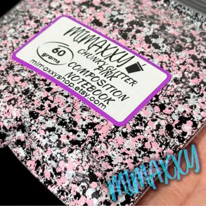 Pink Composition Book, Shaped Glitter, Chunky Glitter Mix, Cosmetic Glitter,Nail Art, Resin art,Snow Globe Tumbler,Craft, Halloween, MIX 042