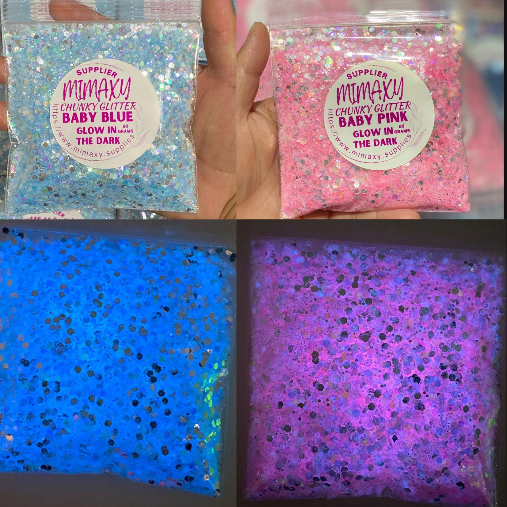 GLOW in the DARK, Shaped Glitter, CHUNKY Glitter Mix, Cosmetic Glitter,nail  Art, Resin Art,snow Globe Tumbler ,craft, Glow 001-007 - Etsy, image size:1654x1654
