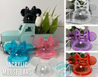 Dome Lid, Mouse Ears Acrylic Lid / High Quality lid for Tumbler, it fits venti Tumbler, DIY, Perfect for crafts