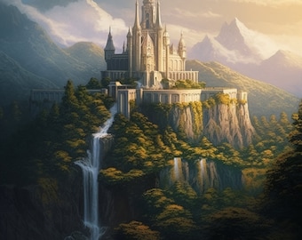 Elegant Wood Elves Castle - Digital Art - Etsy