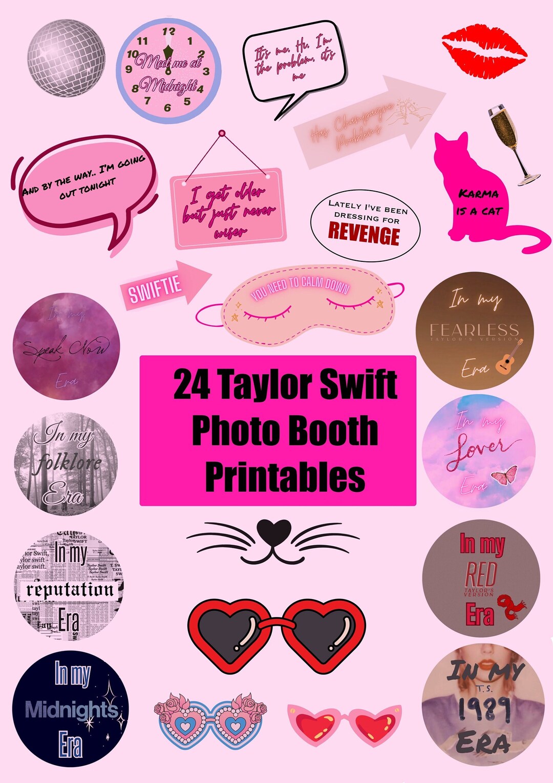 Taylor Swift Photo Booth Printable Props - Etsy