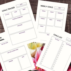 Goal Planner, Goal Setting, Goal Progress, Productivity Planner, Minimalist Planner, A4, Printable PDF Instant Download