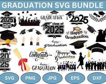 Senior 2025 Graduation SVG Bundle: Cricut Cut Files (Instant Download)