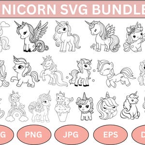 Unicorn SVG Bundle,Unicorn png,Unicorn Clipart,Girls Unicorns svg png,Unicorn SVG Cut Files for Cricut,Unicorn Birthday Girl,Baby Nursery