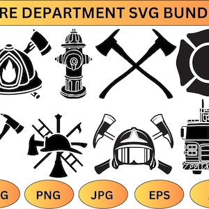 Fire Department SVG Bundle,Fire Department Logo,Fireman Axe Svg,Fire Fighter,Maltese Cross Svg,Fire Rescue Svg,Cricut Silhouette,Eps Png AI.