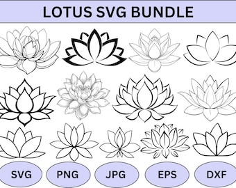 Lotus Blume SVG Bundle: Vektorschnitt Dateien (Digitaler Download)