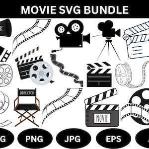 Movie Film Strip svg Bundle,Film Strip svg,Movie Svg Bundle,Camera Reel Ticket,film strip Silhouette,Cricut File,Film SVG,Digital Download