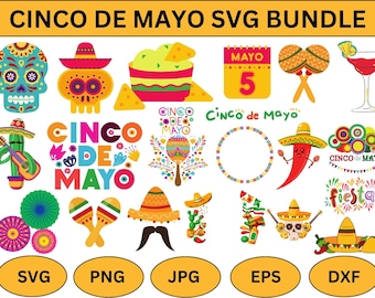 Cinco De Mayo SVG Bundle: Fiesta Clipart (Digital Download)