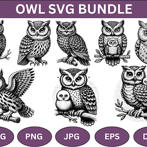 Svg de chouette, fichiers svg chouette pour cricut, animaux sauvages svg, graphiques vectoriels de chouette pour la gravure, laser svg chouette, bébé chouette svg, téléchargement immédiat